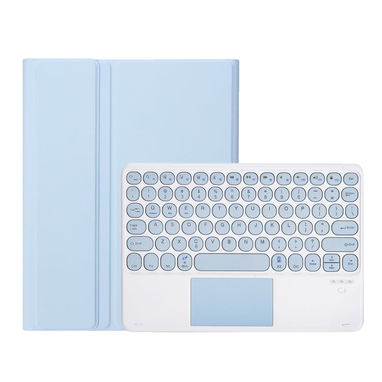 YA610B-A Candy Color Skin Feel Texture Round Keycap Bluetooth Keyboard Leather Case with Touchpad For Samsung Galaxy Tab S6 Lite 10.4 inch SM-P610 / SM-P615(White Ice) - Samsung Keyboard by PMC Jewellery | Online Shopping South Africa | PMC Jewellery