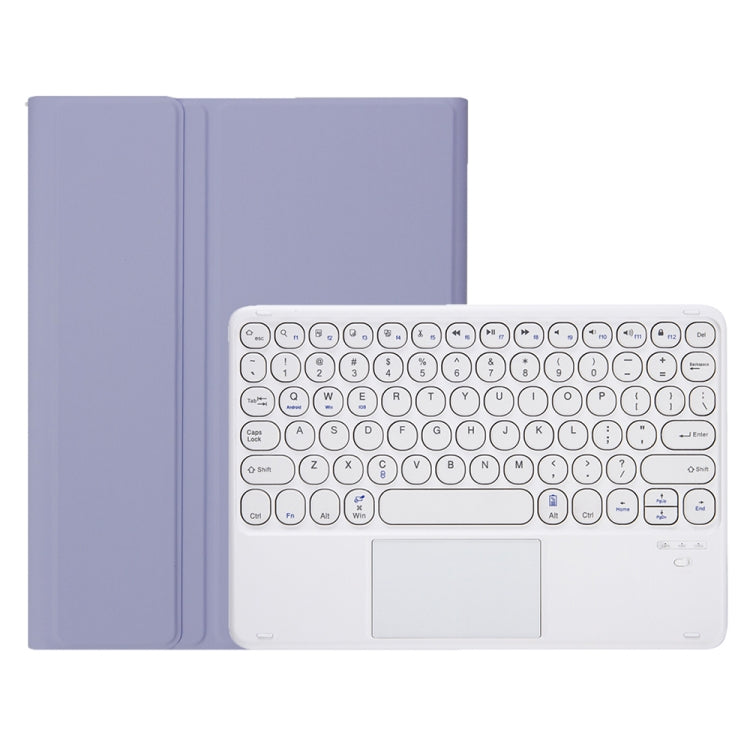 YA610B-A Candy Color Skin Feel Texture Round Keycap Bluetooth Keyboard Leather Case with Touchpad For Samsung Galaxy Tab S6 Lite 10.4 inch SM-P610 / SM-P615(Purple) - Samsung Keyboard by PMC Jewellery | Online Shopping South Africa | PMC Jewellery