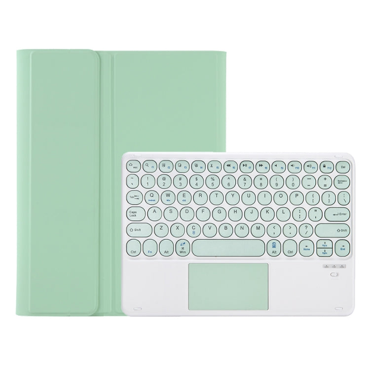 YA08B-A Candy Color Skin Feel Texture Round Keycap Bluetooth Keyboard Leather Case with Touchpad For Samsung Galaxy Tab A8 10.5 2021 SM-X200 / SM-X205(Light Green) - Samsung Keyboard by PMC Jewellery | Online Shopping South Africa | PMC Jewellery