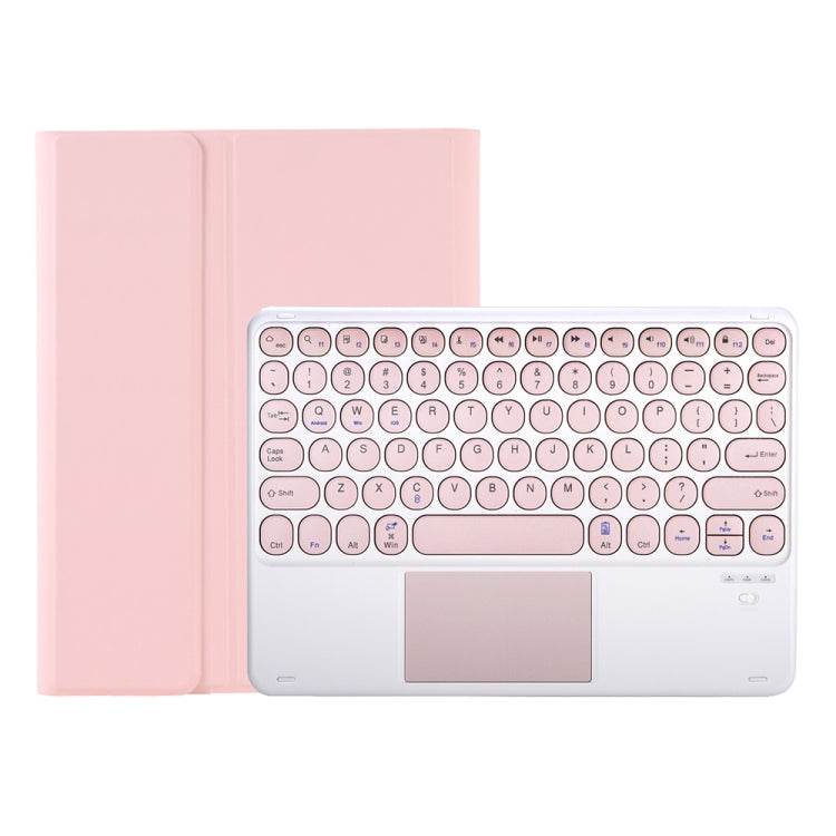 YA700B-A Candy Color Skin Feel Texture Round Keycap Bluetooth Keyboard Leather Case with Touchpad For Samsung Galaxy Tab S8 11 inch SM-X700 / SM-X706 & S7 11 inch SM-X700 / SM-T875(Pink) - Samsung Keyboard by PMC Jewellery | Online Shopping South Africa | PMC Jewellery