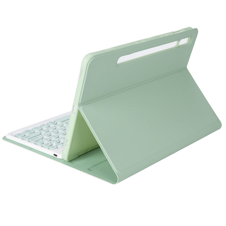 YA08B Candy Color Skin Feel Texture Round Keycap Bluetooth Keyboard Leather Case For Samsung Galaxy Tab A8 10.5 2021 SM-X200 / SM-X205(Light Green) - Samsung Keyboard by PMC Jewellery | Online Shopping South Africa | PMC Jewellery