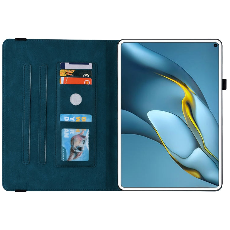 For Huawei MatePad Pro 10.8 2021 Butterfly Flower Embossed Leather Tablet Case(Blue) - Huawei by PMC TechLife | Online Shopping South Africa | PMC TechLife | Buy Now Pay Later Mobicred