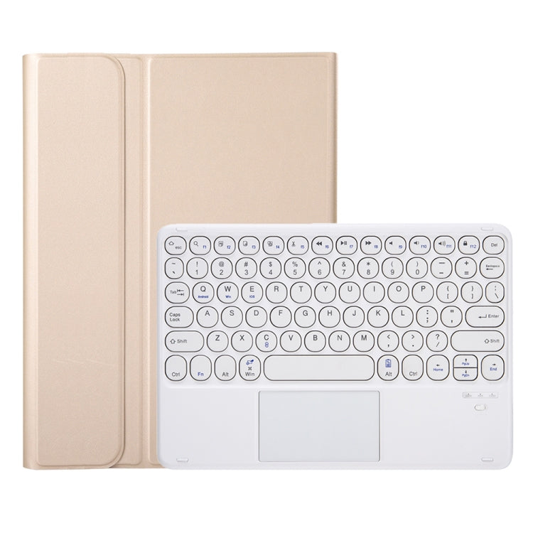 YA610B-A  Lambskin Texture Voltage Round Keycap Bluetooth Keyboard Leather Case with Touchpad For Samsung Galaxy Tab S6 Lite 10.4 inch SM-P610 / SM-P615(Gold) - Samsung Keyboard by PMC Jewellery | Online Shopping South Africa | PMC Jewellery