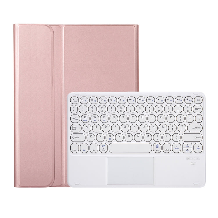 YA610B-A  Lambskin Texture Voltage Round Keycap Bluetooth Keyboard Leather Case with Touchpad For Samsung Galaxy Tab S6 Lite 10.4 inch SM-P610 / SM-P615(Rose Gold) - Samsung Keyboard by PMC Jewellery | Online Shopping South Africa | PMC Jewellery