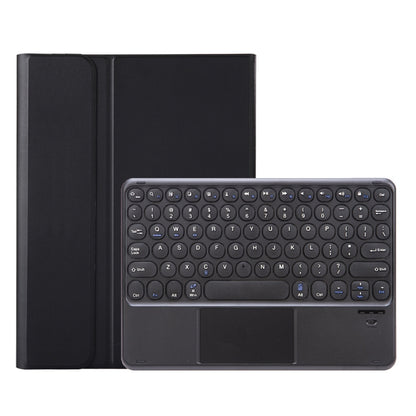 YA08B-A  Lambskin Texture Voltage Round Keycap Bluetooth Keyboard Leather Case with Touchpad For Samsung Galaxy Tab A8 10.5 2021 SM-X200 / SM-X205(Black) - Samsung Keyboard by PMC Jewellery | Online Shopping South Africa | PMC Jewellery