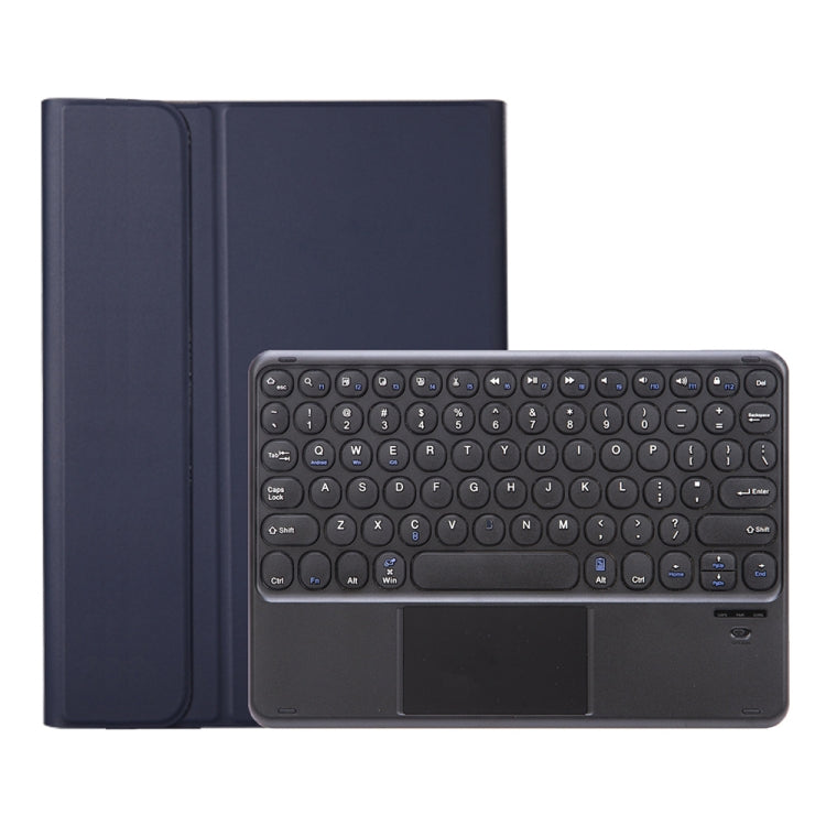 YA08B-A  Lambskin Texture Voltage Round Keycap Bluetooth Keyboard Leather Case with Touchpad For Samsung Galaxy Tab A8 10.5 2021 SM-X200 / SM-X205(Blue) - Samsung Keyboard by PMC Jewellery | Online Shopping South Africa | PMC Jewellery