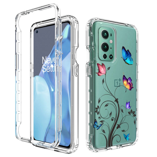 For OnePlus 9 Pro PC+TPU Transparent Painted Phone Case(Tree Butterflies) - OnePlus Cases by PMC Jewellery | Online Shopping South Africa | PMC Jewellery