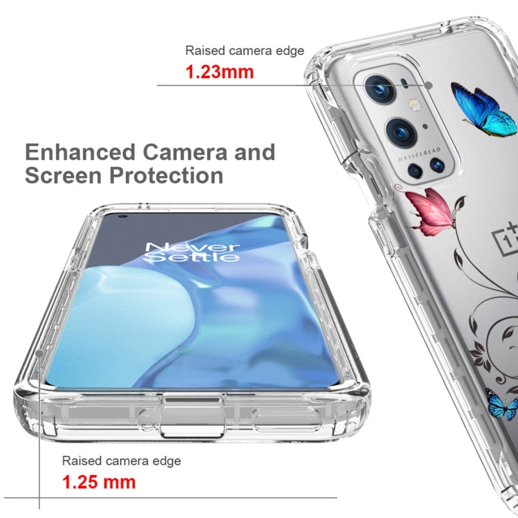 For OnePlus 9 Pro PC+TPU Transparent Painted Phone Case(Tree Butterflies) - OnePlus Cases by PMC Jewellery | Online Shopping South Africa | PMC Jewellery