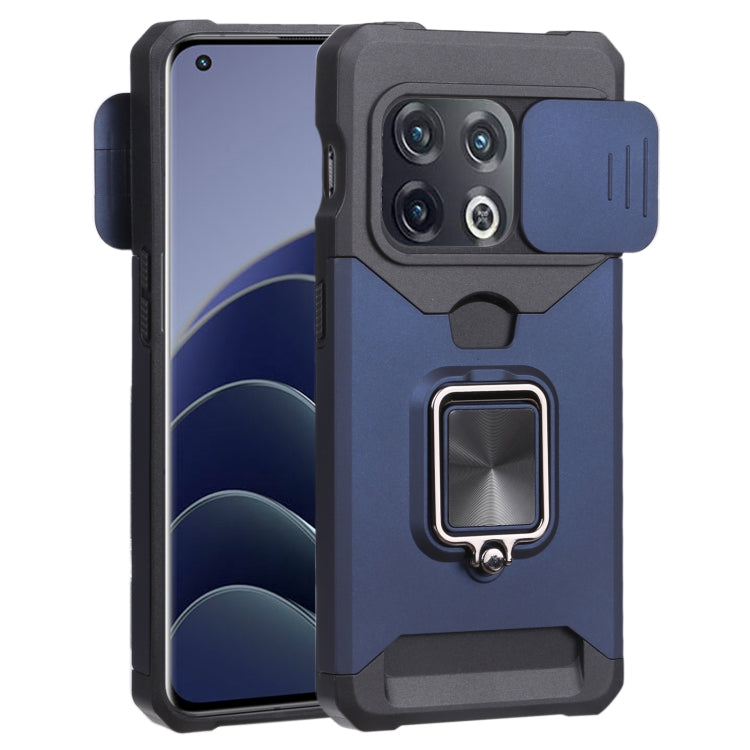 For OnePlus 10 Pro Sliding Camera Cover Design PC + TPU Shockproof Phone Case(Blue) - OnePlus Cases by PMC Jewellery | Online Shopping South Africa | PMC Jewellery