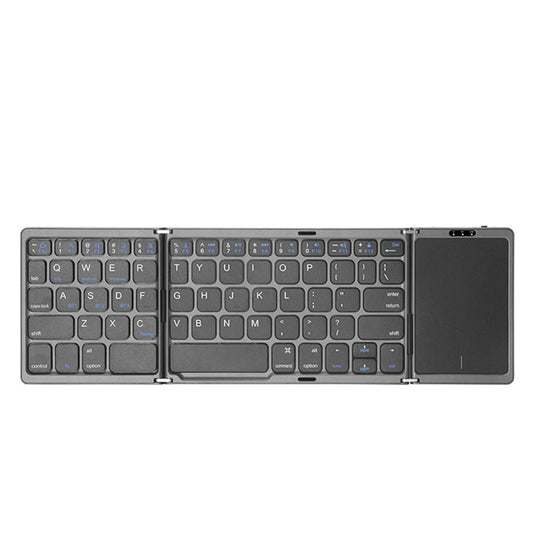 B089T Foldable Bluetooth Keyboard Rechargeable with Touchpad(Grey) - Wireless Keyboard by PMC Jewellery | Online Shopping South Africa | PMC Jewellery | Buy Now Pay Later Mobicred