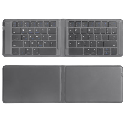 G2104 Leather Foldable Bluetooth Keyboard(Grey) - Wireless Keyboard by PMC Jewellery | Online Shopping South Africa | PMC Jewellery | Buy Now Pay Later Mobicred