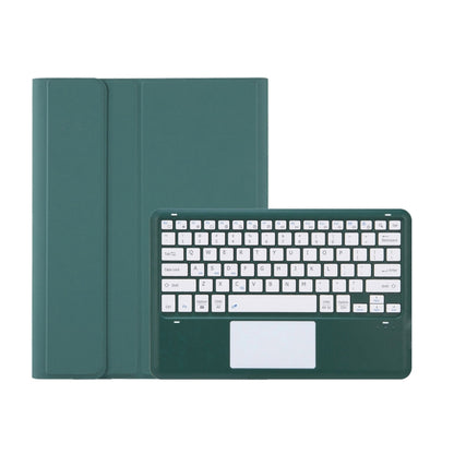 T12B-A Detachable Touch Pad Bluetooth Keyboard Leather Tablet Case For iPad Pro 12.9 inch 2021/2020/2018(Dark Green) - For iPad Pro by PMC Jewellery | Online Shopping South Africa | PMC Jewellery