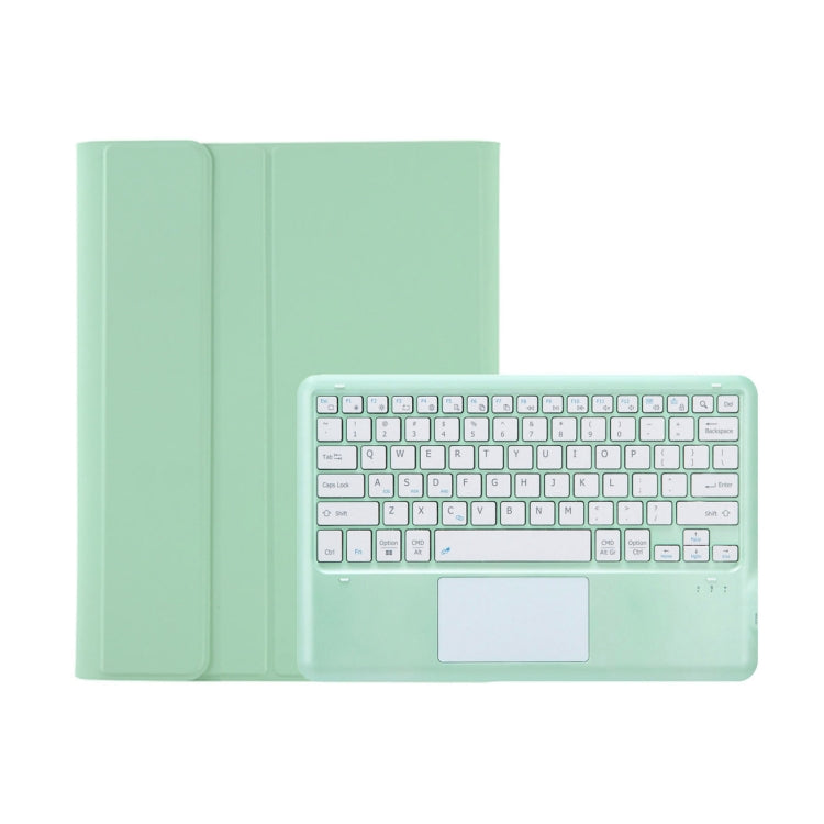 T12B-A Detachable Touch Pad Bluetooth Keyboard Leather Tablet Case For iPad Pro 12.9 inch 2021/2020/2018(Mint Green) - For iPad Pro by PMC Jewellery | Online Shopping South Africa | PMC Jewellery