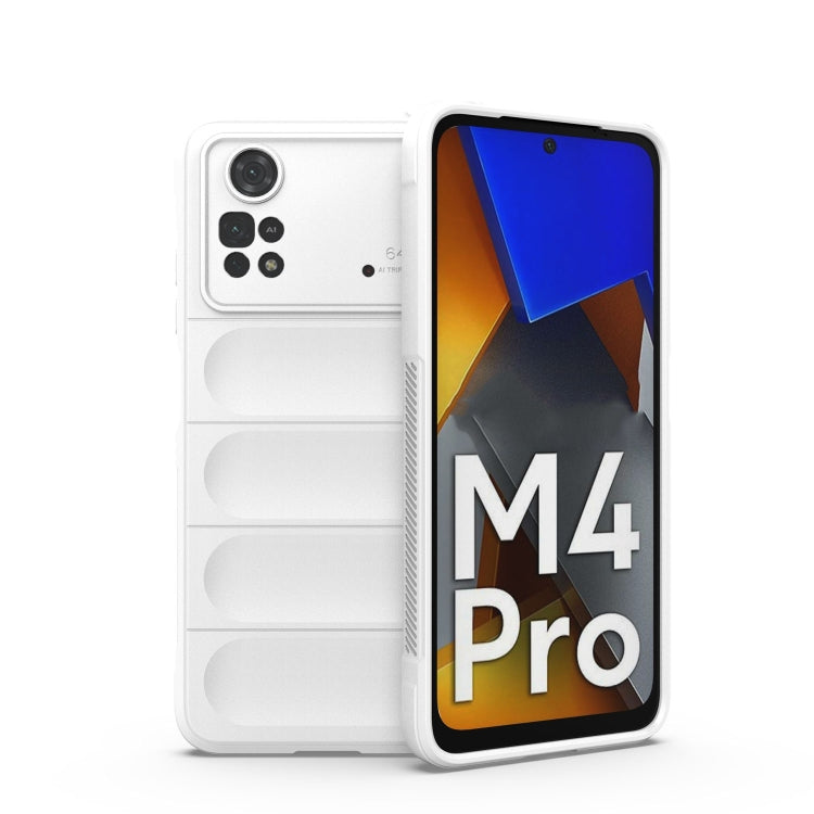 For Xiaomi Poco M4 Pro 4G Magic Shield TPU + Flannel Phone Case(White) - Xiaomi Cases by PMC Jewellery | Online Shopping South Africa | PMC Jewellery | Buy Now Pay Later Mobicred