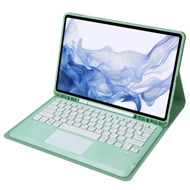 T800B-A Touch Pad Detachable Bluetooth Keyboard Leather Tablet Case For Samsung Galaxy Tab S8+/S7+/S7 FE(Mint Green) - Samsung Keyboard by PMC Jewellery | Online Shopping South Africa | PMC Jewellery