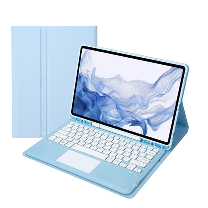 T800B-A Touch Pad Detachable Bluetooth Keyboard Leather Tablet Case For Samsung Galaxy Tab S8+/S7+/S7 FE(Sky Blue) - Samsung Keyboard by PMC Jewellery | Online Shopping South Africa | PMC Jewellery