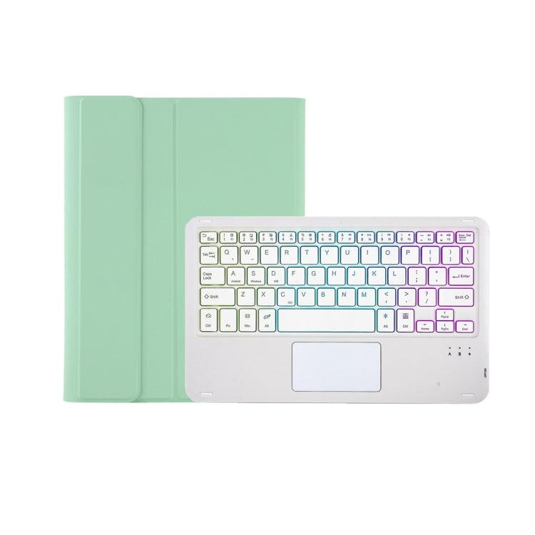 T07B-AS Skin Feel Pen Slot Touch Pad Backlight Bluetooth Keyboard Leather Tablet Case For iPad 9.7 2018&2017 / Pro 9.7 / Air 2(Mint Green) - For iPad Pro by PMC Jewellery | Online Shopping South Africa | PMC Jewellery