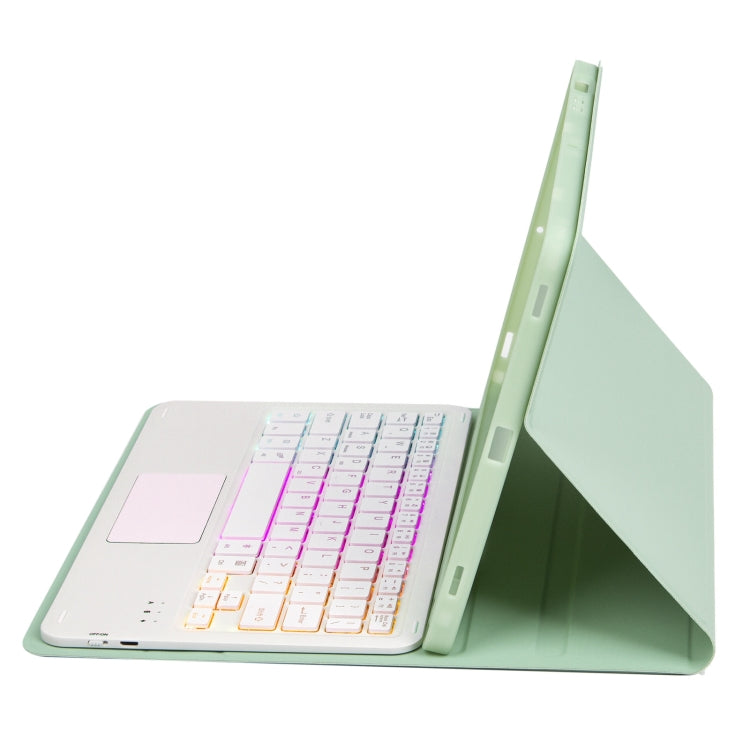 T102B-AS Skin Feel Pen Slot Touch Pad Backlight Bluetooth Keyboard Leather Tablet Case For iPad 10.2 2021&2020&2019/Air 2019/Pro 10.5(Mint Green) - For iPad Pro by PMC Jewellery | Online Shopping South Africa | PMC Jewellery