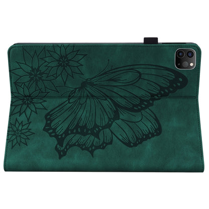 For iPad Pro 11 2022 / 2021 / 2020 / Air 2020 10.9 / 11 2024 Big Butterfly Embossed Smart Leather Tablet Case(Green) - iPad Pro 11 (2022/2021) Cases by PMC Jewellery | Online Shopping South Africa | PMC Jewellery | Buy Now Pay Later Mobicred