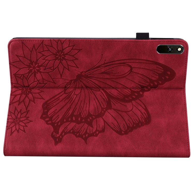 For Huawei MatePad 11 2021 Big Butterfly Embossed Leather Tablet Case(Red) - Huawei by PMC TechLife | Online Shopping South Africa | PMC TechLife | Buy Now Pay Later Mobicred