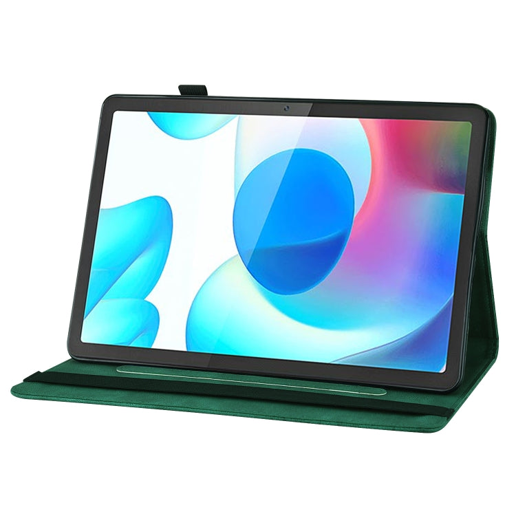 For Realme Pad Big Butterfly Embossed Leather Tablet Case(Green) - Realme by PMC TechLife | Online Shopping South Africa | PMC TechLife | Buy Now Pay Later Mobicred