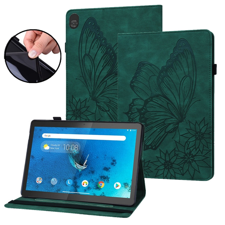 For Lenovo Tab M10 X505L Big Butterfly Embossed Leather Tablet Case(Green) - Lenovo by PMC TechLife | Online Shopping South Africa | PMC TechLife | Buy Now Pay Later Mobicred