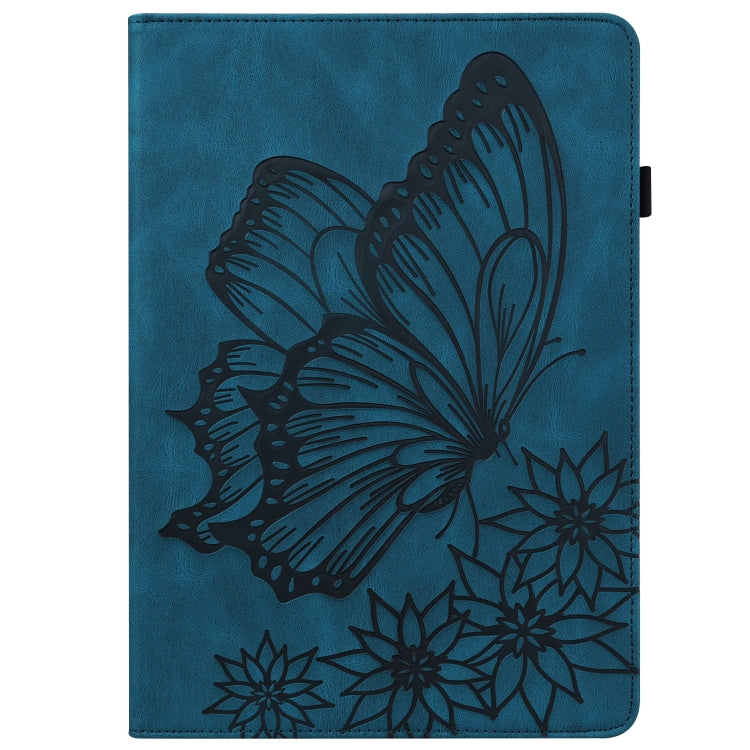 For Lenovo Tab M10 HD 2nd Gen Big Butterfly Embossed Leather Tablet Case(Blue) - Lenovo by PMC TechLife | Online Shopping South Africa | PMC TechLife | Buy Now Pay Later Mobicred