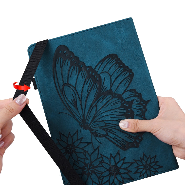 For Lenovo Tab M10 HD 2nd Gen Big Butterfly Embossed Leather Tablet Case(Blue) - Lenovo by PMC TechLife | Online Shopping South Africa | PMC TechLife | Buy Now Pay Later Mobicred