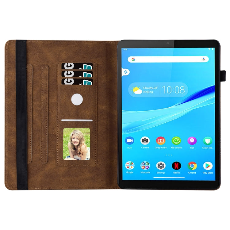 For Lenovo Tab M10 HD 2nd Gen Big Butterfly Embossed Leather Tablet Case(Brown) - Lenovo by PMC TechLife | Online Shopping South Africa | PMC TechLife | Buy Now Pay Later Mobicred
