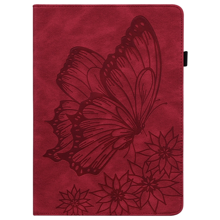 For Amazon Kindle Fire HD 10 / 10 Plus 2021 Big Butterfly Embossed Leather Tablet Case(Red) - Amazon by PMC TechLife | Online Shopping South Africa | PMC TechLife | Buy Now Pay Later Mobicred