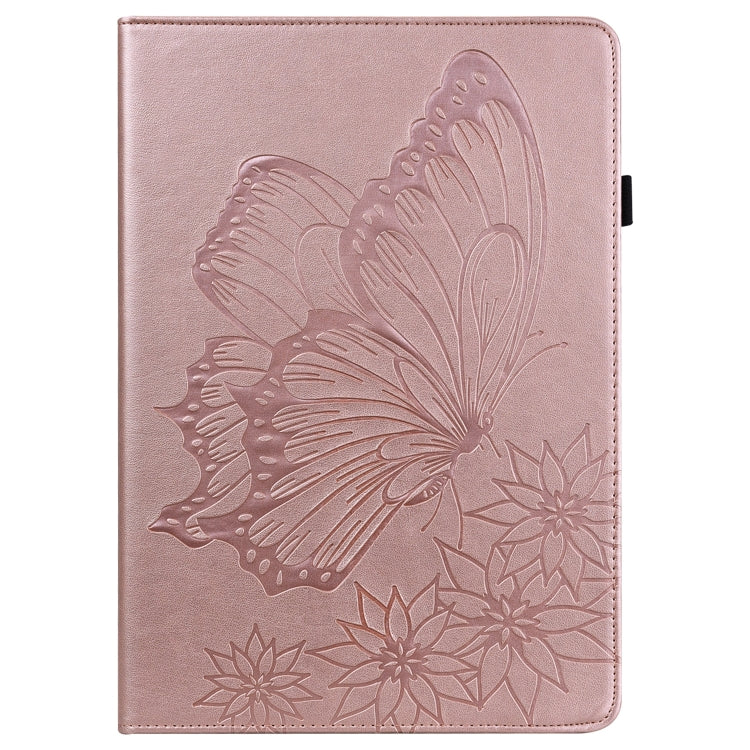 For Amazon Kindle Fire HD 10 2019 / 2017 Big Butterfly Embossed Smart Leather Tablet Case(Rose Gold) - Amazon by PMC TechLife | Online Shopping South Africa | PMC TechLife | Buy Now Pay Later Mobicred