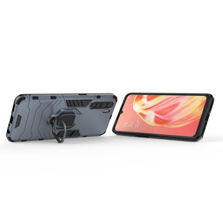 For OPPO A91 PC + TPU Shockproof Protective Case with Magnetic Ring Holder(Navy Blue) - OPPO Cases by PMC TechLife | Online Shopping South Africa | PMC TechLife | Buy Now Pay Later Mobicred