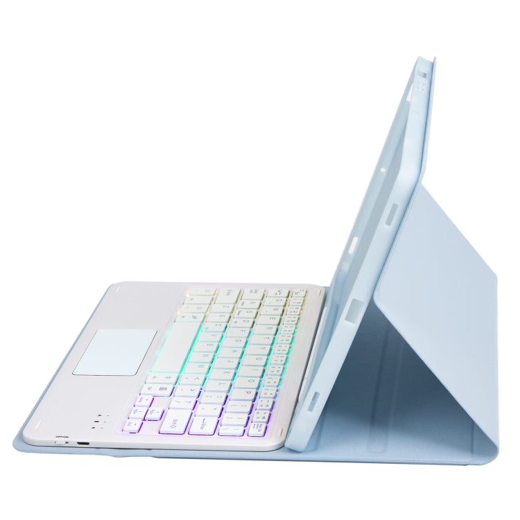 For Samsung Galaxy Tab S8 / S7 A700B-AS Candy Color Backlight Bluetooth Keyboard Leather Tablet Case(White Ice) - Samsung Keyboard by PMC TechLife | Online Shopping South Africa | PMC TechLife
