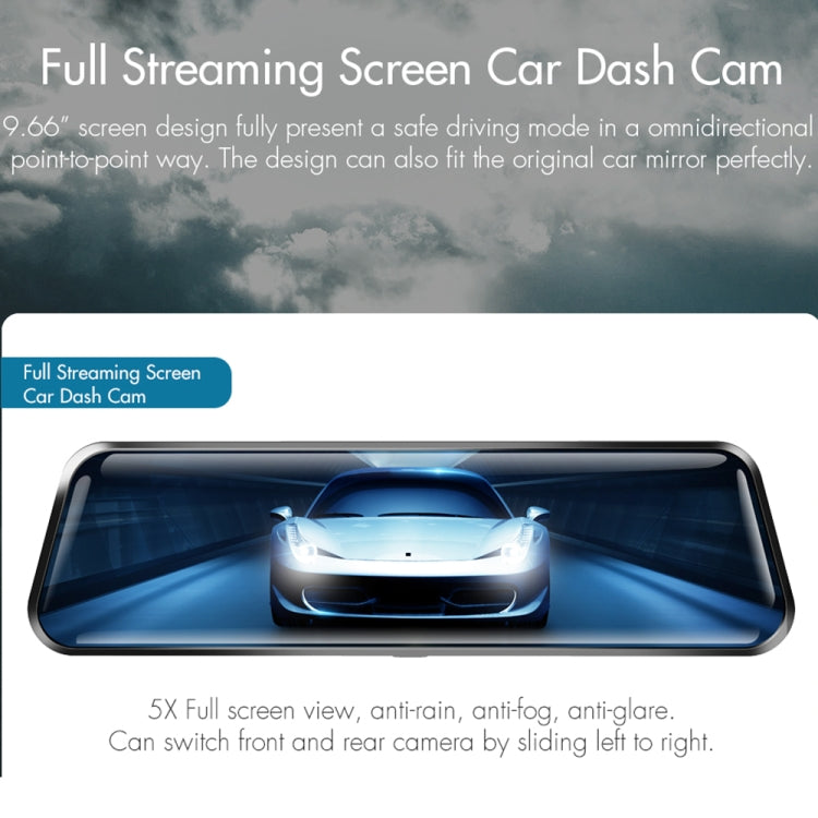 Anytek A46 FHD 1080P 9.66 inch IPS Touch Screen Starlight Night Vision Car DVR Dashboard Camera - Car DVRs by PMC Jewellery | Online Shopping South Africa | PMC Jewellery | Buy Now Pay Later Mobicred