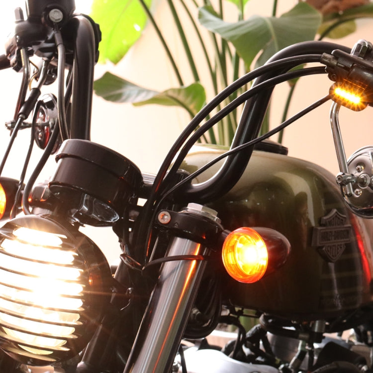 HP-Z058 Motorcycle Modified Rearview Mirror LED Turn Signal Light for Harley Sportsters XL 883 / 1200(Electroplating Black) - Turn Signal by PMC Jewellery | Online Shopping South Africa | PMC Jewellery | Buy Now Pay Later Mobicred