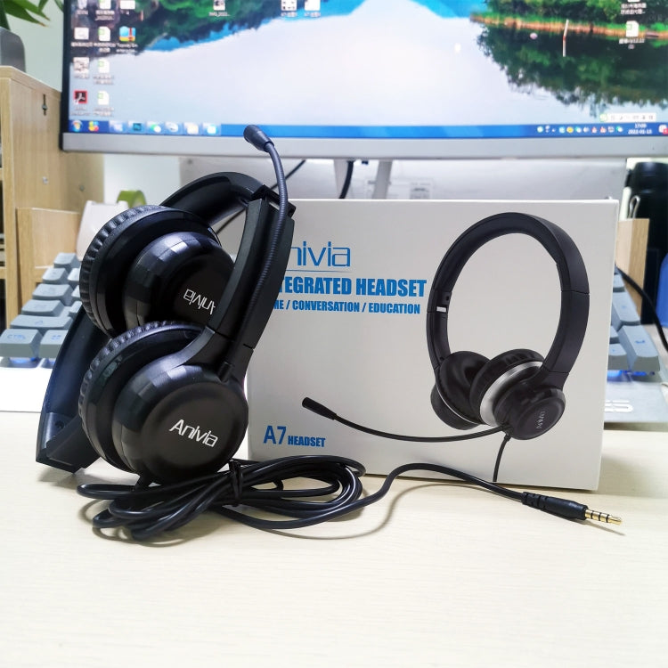 Anivia A7 3.5mm Traffic Wired Headset with Mic(Black) - Multimedia Headset by SADES | Online Shopping South Africa | PMC Jewellery | Buy Now Pay Later Mobicred