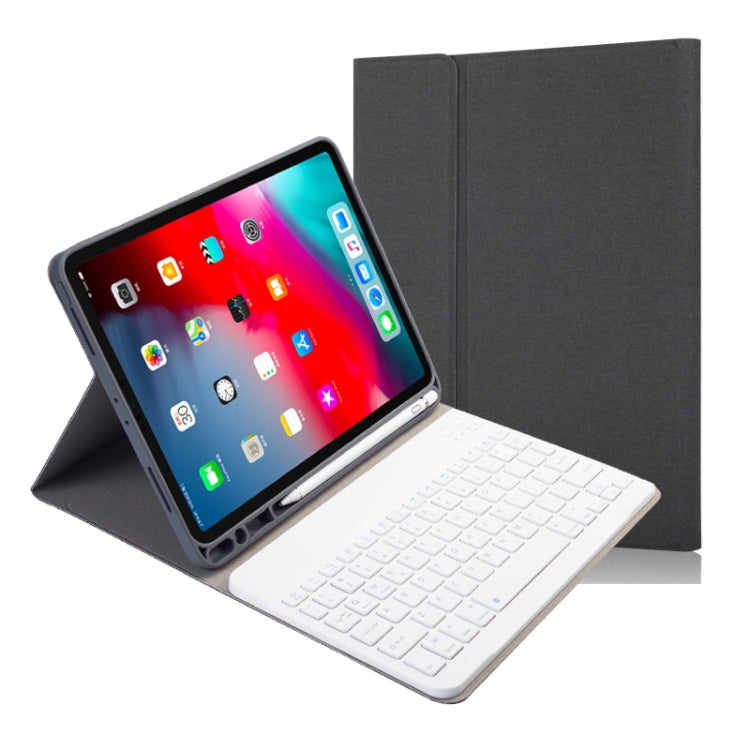 RK11 Cloth Texture Detachable Magnetic Bluetooth Keyboard Horizontal Flip Leather Tablet Case for iPad Pro 11 2020 / 2018 with Holder & Pen Slot(Black) - For iPad Pro by PMC Jewellery | Online Shopping South Africa | PMC Jewellery