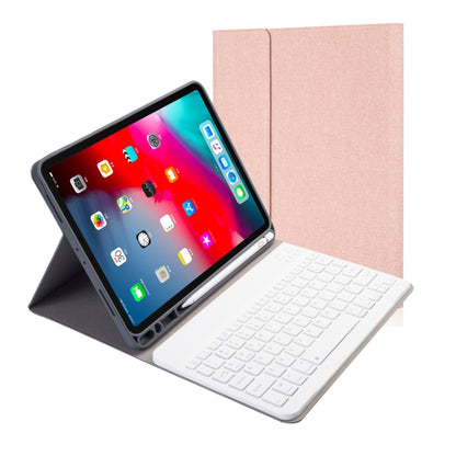 RK11 Cloth Texture Detachable Magnetic Bluetooth Keyboard Horizontal Flip Leather Tablet Case for iPad Pro 11 2020 / 2018 with Holder & Pen Slot(Rose Gold) - For iPad Pro by PMC Jewellery | Online Shopping South Africa | PMC Jewellery