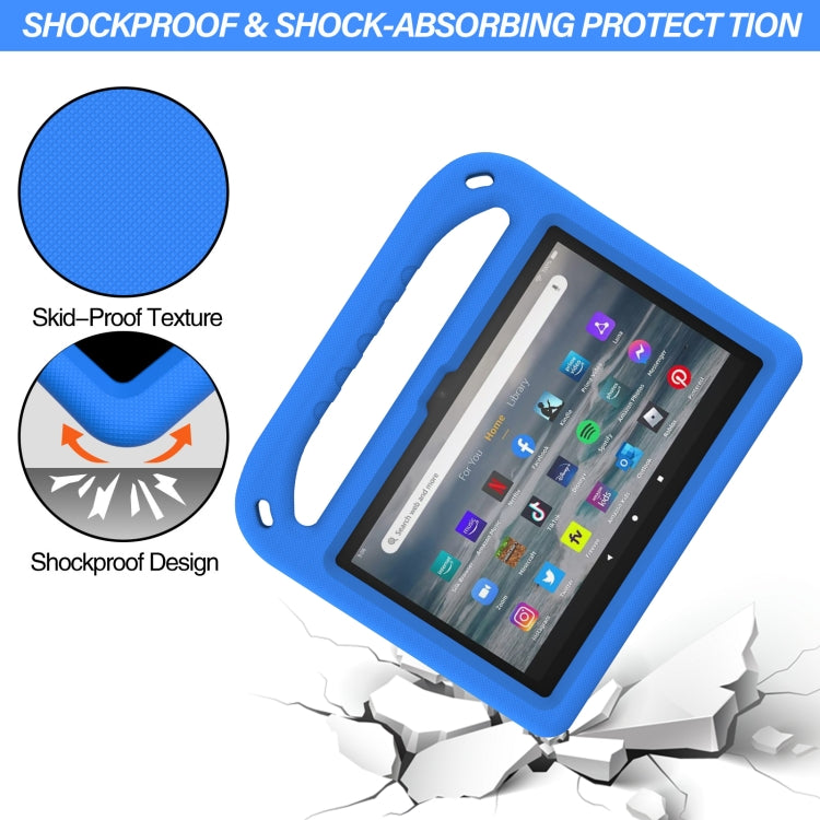 For Amazon Fire 7 2022 Handle EVA Shockproof Tablet Case with Triangle Holder(Blue) - Amazon by PMC TechLife | Online Shopping South Africa | PMC TechLife | Buy Now Pay Later Mobicred