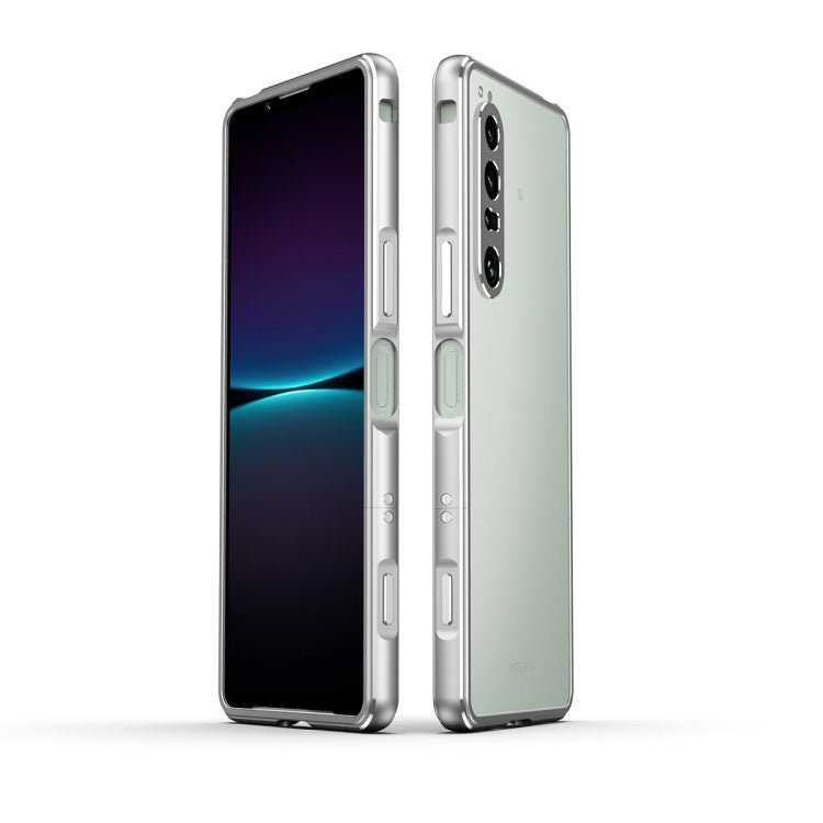 For Sony Xperia 1 IV Aurora Series Lens Protector + Metal Frame Protective Phone Case(Silver) - Sony Cases by PMC TechLife | Online Shopping South Africa | PMC TechLife | Buy Now Pay Later Mobicred