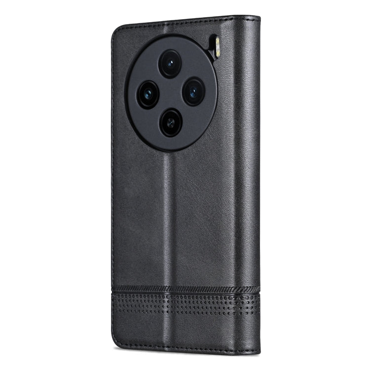 For vivo X100 AZNS Magnetic Calf Texture Leather Phone Case(Black) - X100 Cases by AZNS | Online Shopping South Africa | PMC Jewellery | Buy Now Pay Later Mobicred