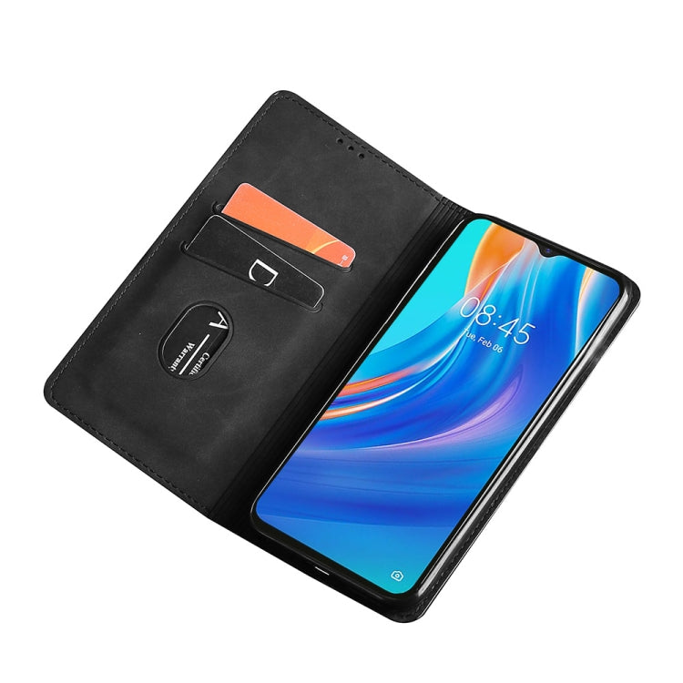 For DOOGEE X96 Pro Skin Feel Magnetic Horizontal Flip Leather Phone Case(Black) - More Brand by PMC TechLife | Online Shopping South Africa | PMC TechLife | Buy Now Pay Later Mobicred