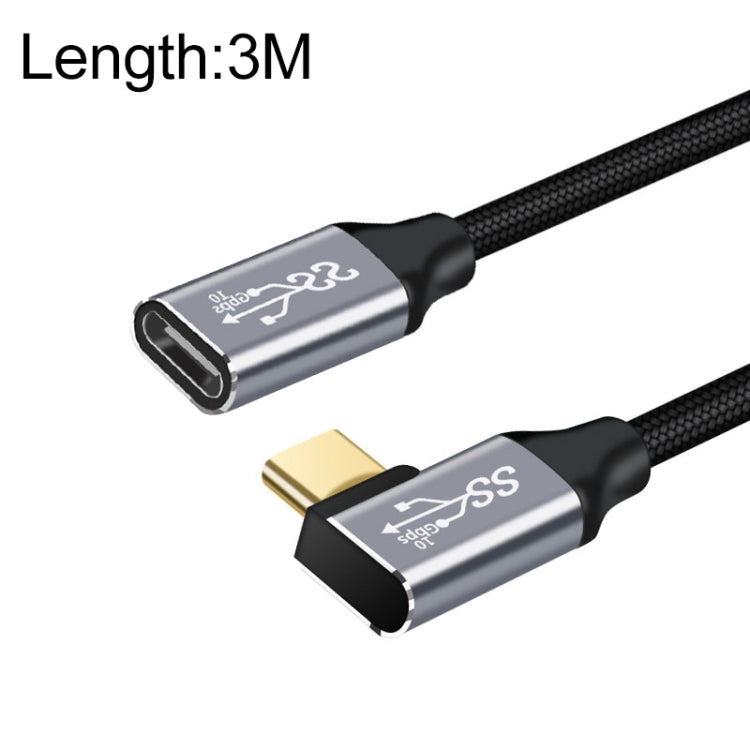 3m 10Gbps USB-C / Type-C Female to Male Elbow Charging Data Transmission Extension Cable - Cable & Adapters by PMC Jewellery | Online Shopping South Africa | PMC Jewellery | Buy Now Pay Later Mobicred