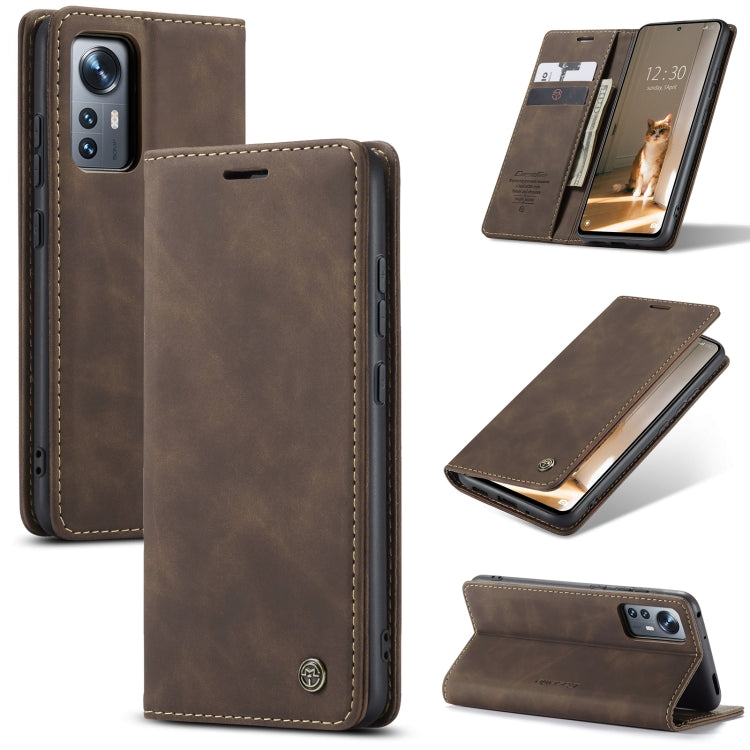 For Xiaomi 12/12X CaseMe 013 Multifunctional Horizontal Flip Leather Phone Case(Coffee) - Xiaomi Cases by CaseMe | Online Shopping South Africa | PMC Jewellery | Buy Now Pay Later Mobicred