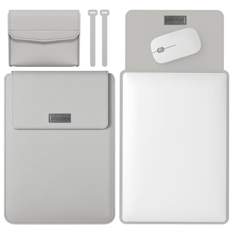 4 in 1 Lightweight and Portable Leather Computer Bag, Size:13/14 inches(Grey) - 13.3 inch by PMC TechLife | Online Shopping South Africa | PMC TechLife | Buy Now Pay Later Mobicred