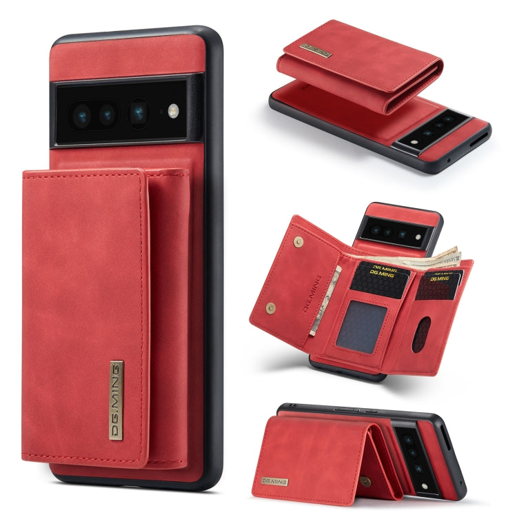 For Google Pixel 7 Pro 5G DG.MING M1 Series 3-Fold Multi Card Wallet + Magnetic Phone Case(Red) - free shipping - PMC TechLife - Order now!