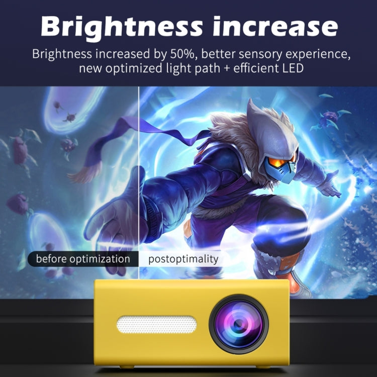 T300 25ANSI LED Portable Home Multimedia Game Projector, Plug Type:UK Plug(Yellow) - LED Projector by PMC TechLife | Online Shopping South Africa | PMC TechLife | Buy Now Pay Later Mobicred