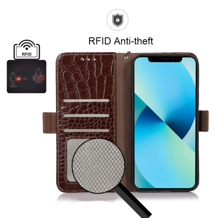 For Nokia G11 Plus Crocodile Top Layer Cowhide Leather Phone Case(Brown) - Nokia Cases by PMC TechLife | Online Shopping South Africa | PMC TechLife | Buy Now Pay Later Mobicred