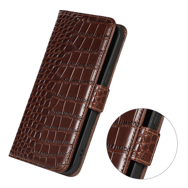 For Nokia G11 Plus Crocodile Top Layer Cowhide Leather Phone Case(Brown) - Nokia Cases by PMC TechLife | Online Shopping South Africa | PMC TechLife | Buy Now Pay Later Mobicred