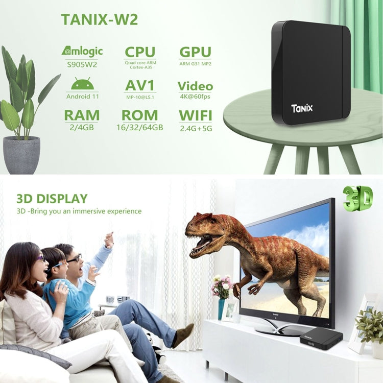 Tanix W2 Amlogic S905 Quad Core Smart TV Set Top Box, RAM:4G+64G With Dual Wifi/BT(AU Plug) - Amlogic S905 by PMC Jewellery | Online Shopping South Africa | PMC Jewellery | Buy Now Pay Later Mobicred